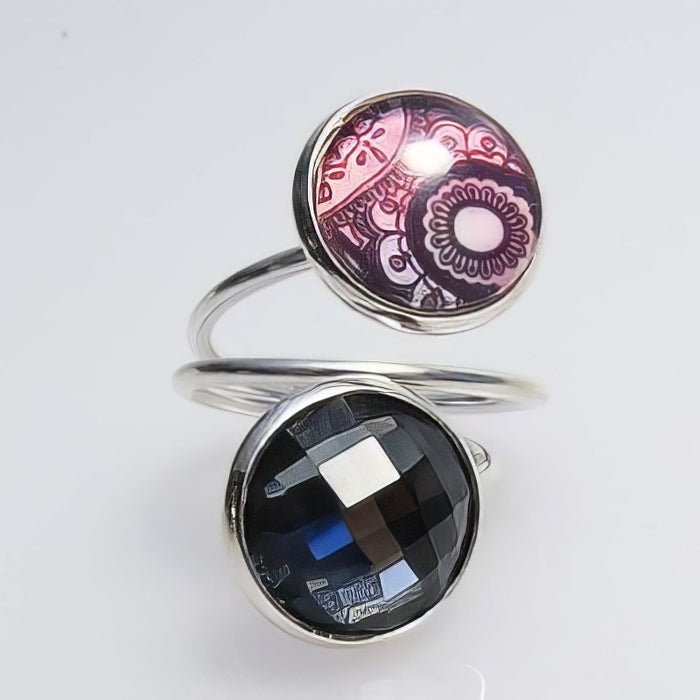 Bastelset Ring Mandala rosa /grau 1 Set