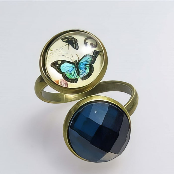 Bastelset Ring Schmetterling petrol 1 Set