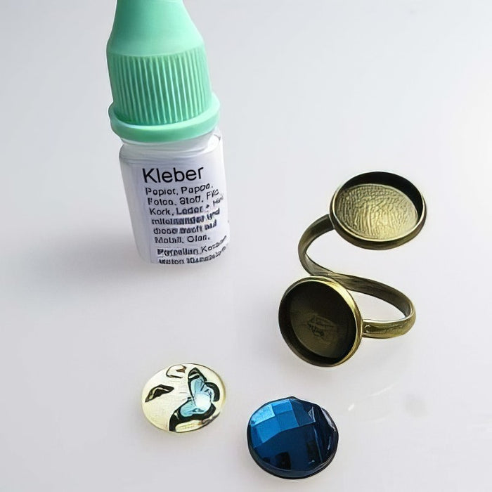 Bastelset Ring Schmetterling petrol 1 Set – Bild 2