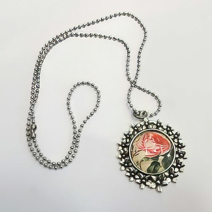 Bastelset Flower Cab. Kette mit Anhänger Rose rosa 1 Set