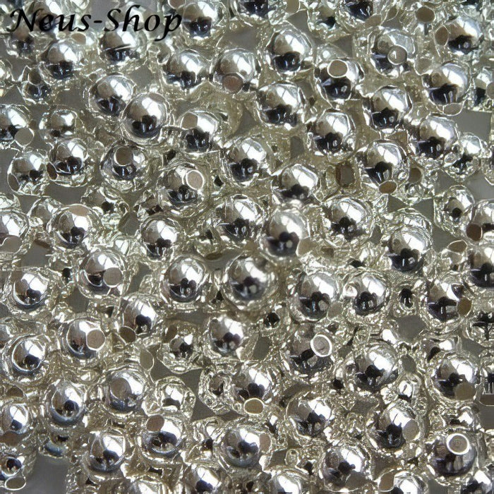 XL Metallperle versilbert 4 mm 100 Stück