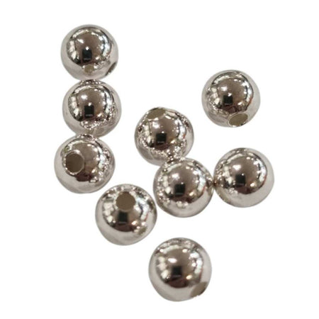 Metallperle versilbert 6 mm 10 Stück