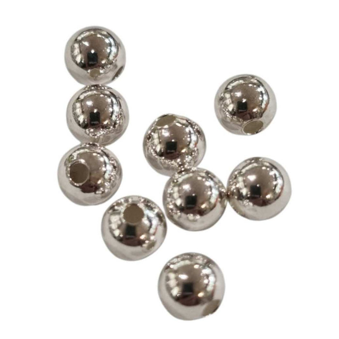 Metallperle versilbert 6 mm 10 Stück
