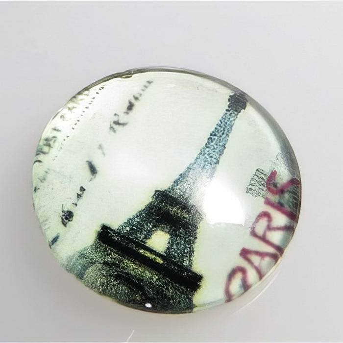 Cabochon en verre avec motif 16+20mm 1 pièce