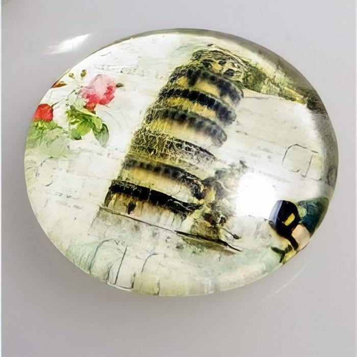 Cabochon en verre avec motif 16+20mm 1 pièce
