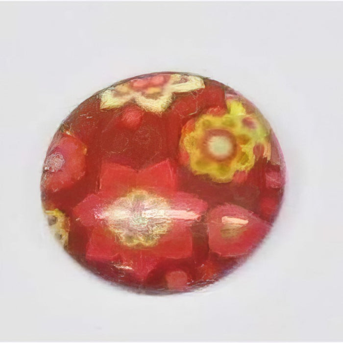 Cabochon en verre avec motif 16+20mm 1 pièce