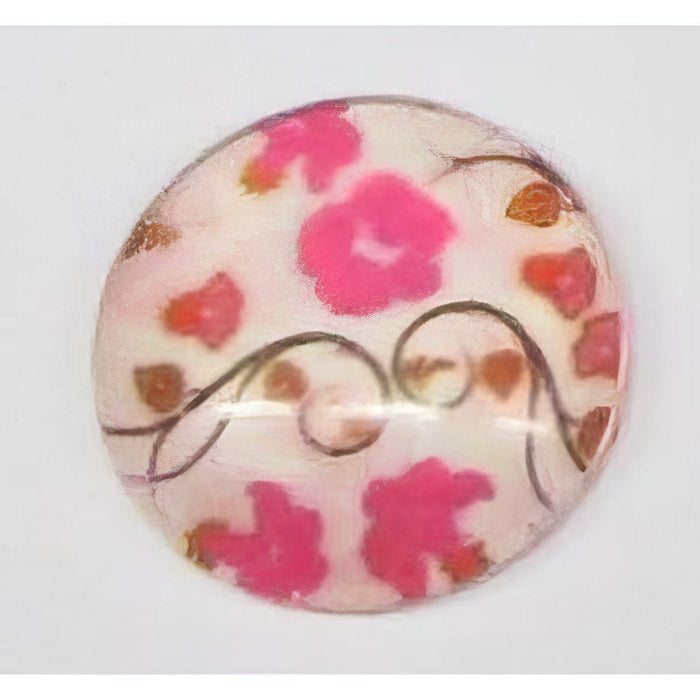 Cabochon en verre avec motif 16+20mm 1 pièce