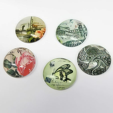 Glas Cabochon mit Sujet 25mm 1 Stück