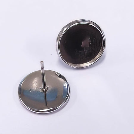 Ohrstecker mit Cab.-Fassung 12mm Edelstahl 2Stk.