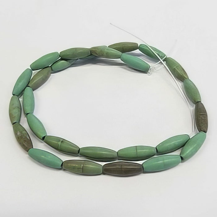 Magnesite grün/blau gefärbt oval  14x5mm 1 Strang