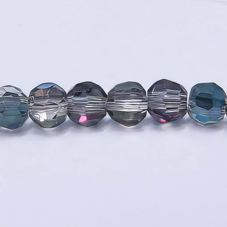 Glas rund Facetiert multicolor AB 3mm 1 Strang