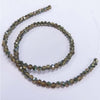 Glas rund Facetiert oliv AB 3mm 1 Strang – Bild 2
