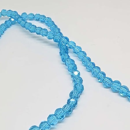 Glas rund facettiert d.aqua 4mm 1 Strang – Bild 2