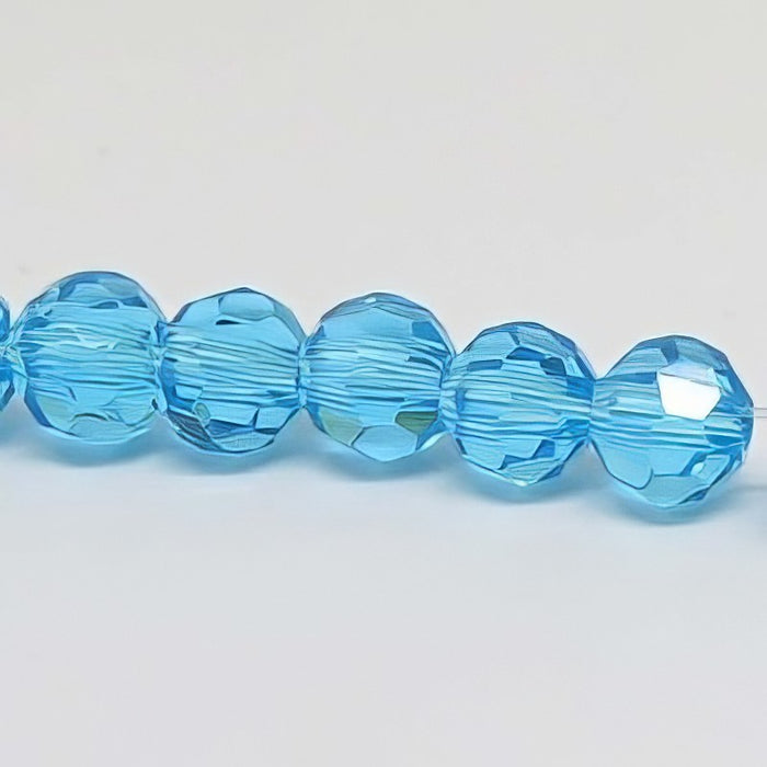 Glas rund facettiert d.aqua 4mm 1 Strang