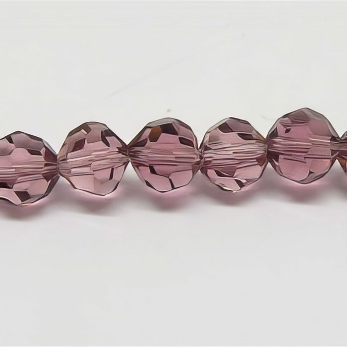 Glas rund facettiert amethyst farben  4mm 1 Strang