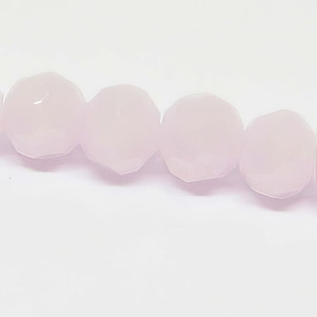 Glas rund facettiert alabaster rosa  4mm 1 Strang