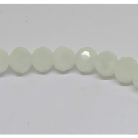 Glas rund facettiert alabaster weiss 4mm 1 Strang