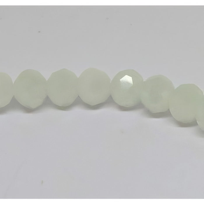 Glas rund facettiert alabaster weiss 4mm 1 Strang