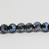 Glas rund facettiert antrazith 4mm 1 Strang