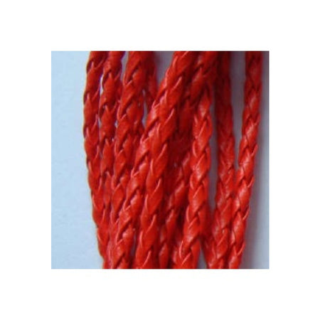 Bola Lederimitat 3mm rot 1m Armband machen