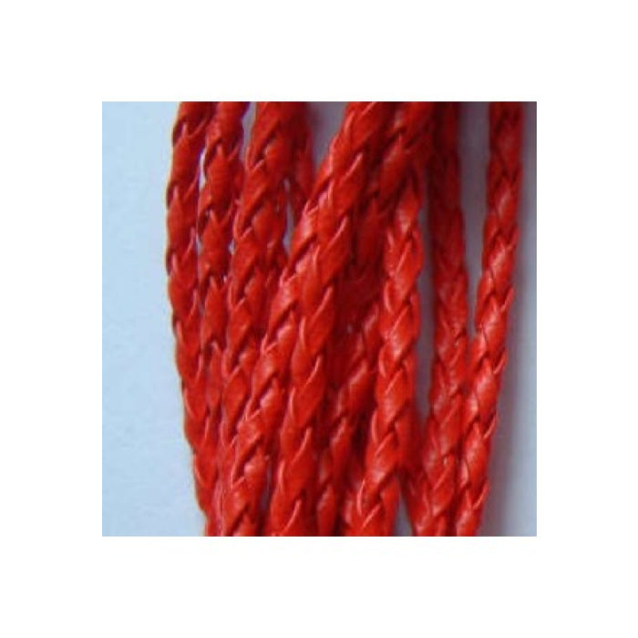 Bola Lederimitat 3mm rot 1m Armband machen