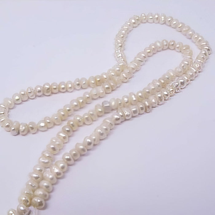Süsswasserperle Mini weiss 3-3.5mm 1 Strang