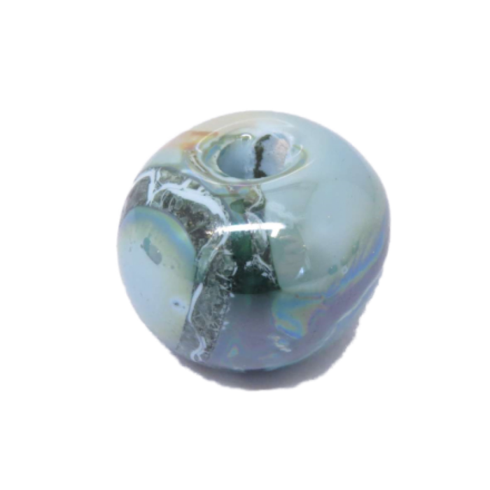 Keramikperle blau-grün 16mm 1 Stück