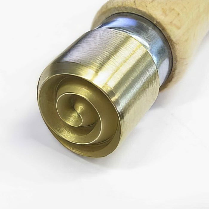 Messing Stempel Spirale klein 20mm mit Holzgriff 1 Stück