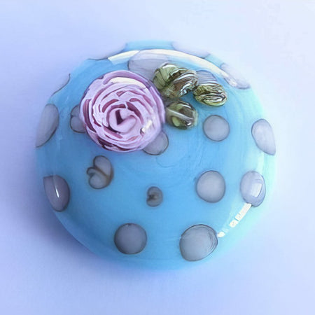 Ringtop mit Rosenmurrini  Handmade ca. 25x6mm mit Gewinde 100% Handmade