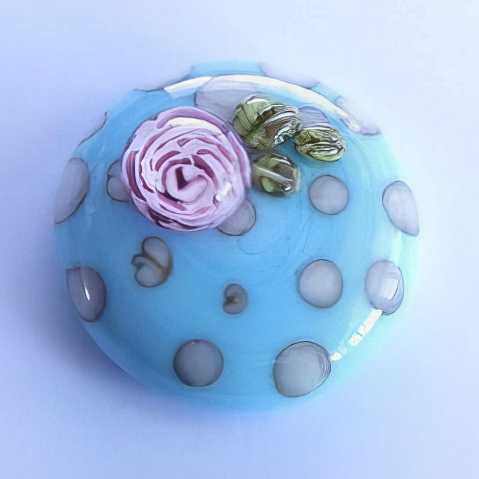 Ringtop mit Rosenmurrini  Handmade ca. 25x6mm mit Gewinde 100% Handmade