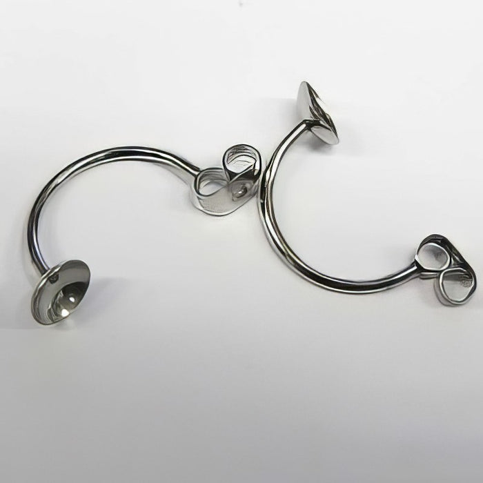 Ohrstecker Hinterteil mit 6mm Schale Edelstahl 20 Paar