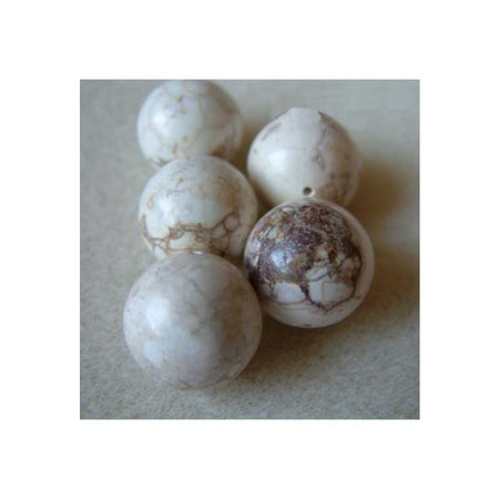 Weisser Türkis (Magnesite)seidenmatt 15mm (S)1Stück