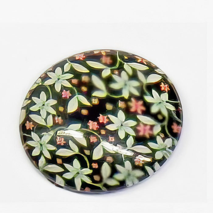 Cabochon en verre avec motif 25 mm noir et blanc, 1 pièce
