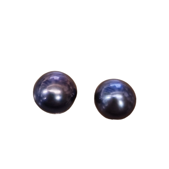 Süsswasserperlen peacock violett stich 5-6mm Button peg 1 Paar