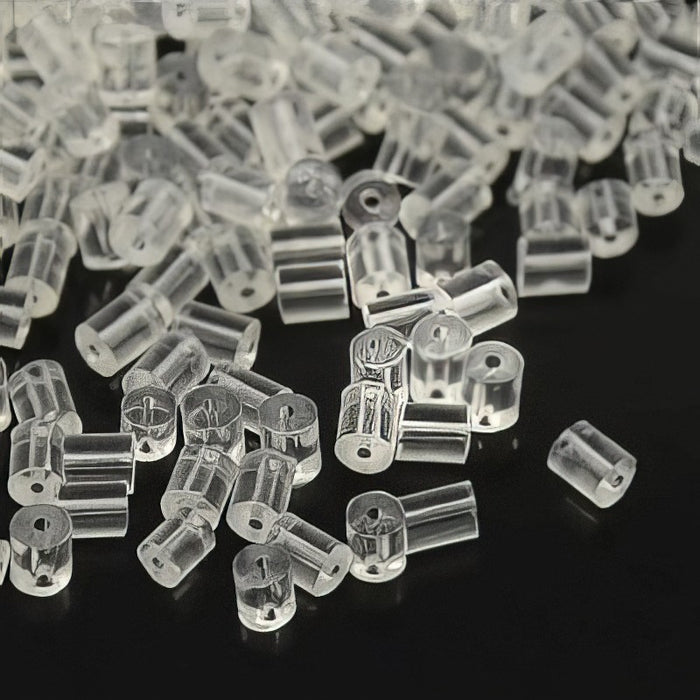 Ohrstecker Hinterteil Stäbchen Gummi 100 Stück