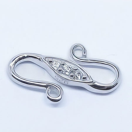 20.49S Verschluss mit Zirkonen 12.5x7.5x2mm 925 Silber 1 Stück