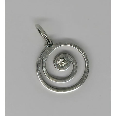 Anhänger Edelstahl Spirale mit Zirkon 11x10x1mm