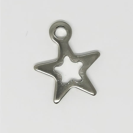 Anhänger Edelstahl stern offen  11x9x10x0.8mm