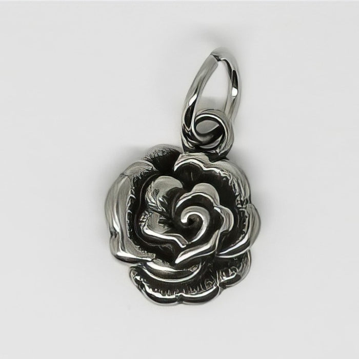 Anhänger Edelstahl Rose 10x17x3mm