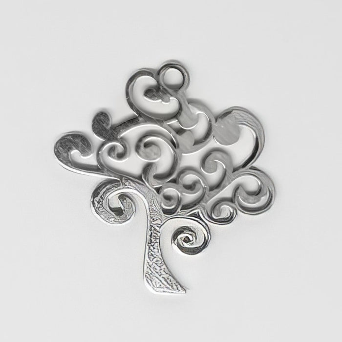 Anhänger Edelstahl  Schnörkel Baum 20.6x20.3x1mm