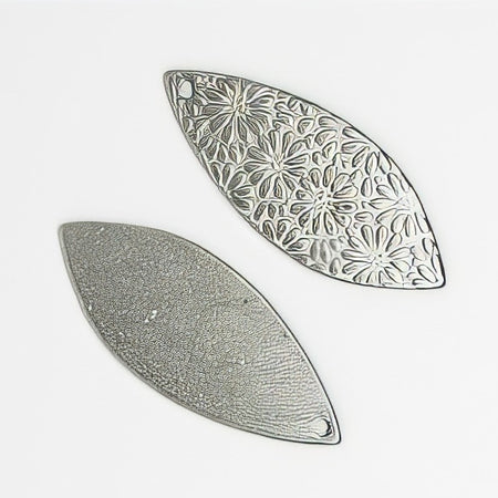 Anhänger Edelstahl Rombe Blütenmeer 38x15.5x1.2mm