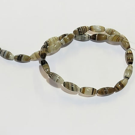 Streifen Achat olive 4x12mm  1 Stück