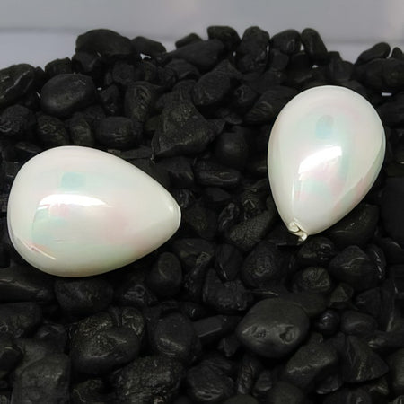 Muschelkern Perle Tropfen weiss 20x15mm 1 Stk.