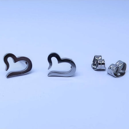 Ohrstecker Edelstahl Herz 9.5x7mm 1 Paar