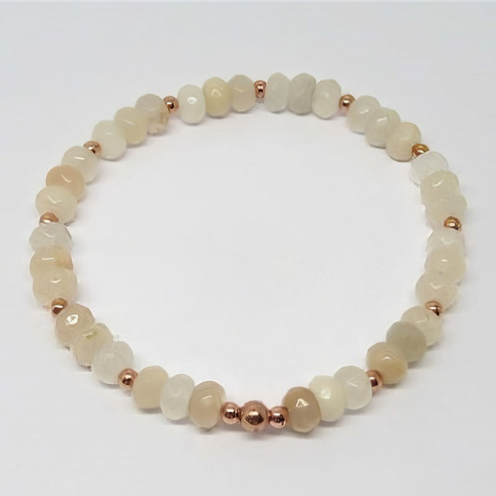Armband Apricot Aventurin mit Rosegoldf.Perlen 18cm