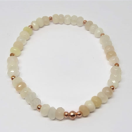 Armband Apricot Aventurin mit Rosegoldf. Perlen 19cm