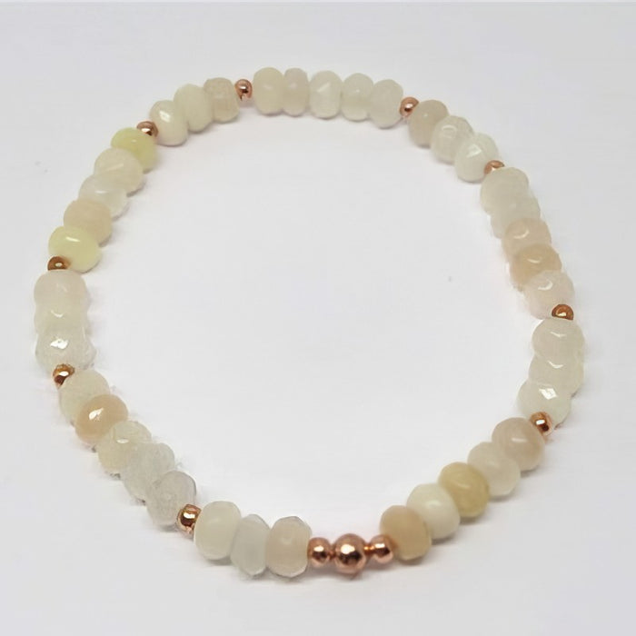 Armband Apricot Aventurin mit Rosegoldf. Perlen 19cm