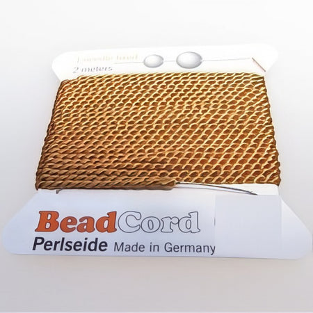 Perlenfaden amber zum knüpfen mit Nadel 1.05mm SEIDE 1.8m