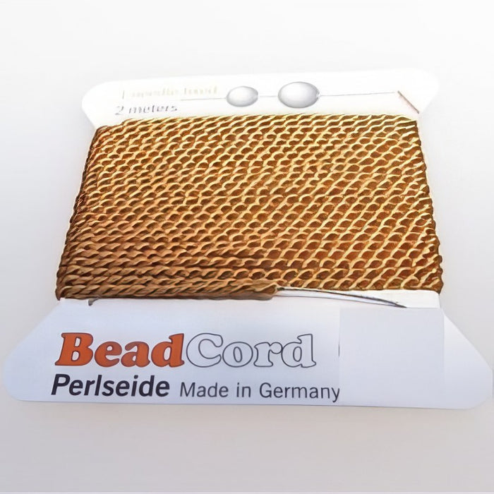 Perlenfaden amber zum knüpfen mit Nadel 1.05mm SEIDE 1.8m