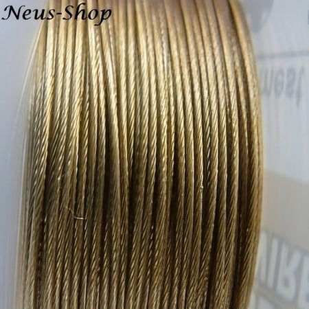 Edelstahldraht Accuflex vergoldet 24kt (7 fach) Rolle 0.21 9m